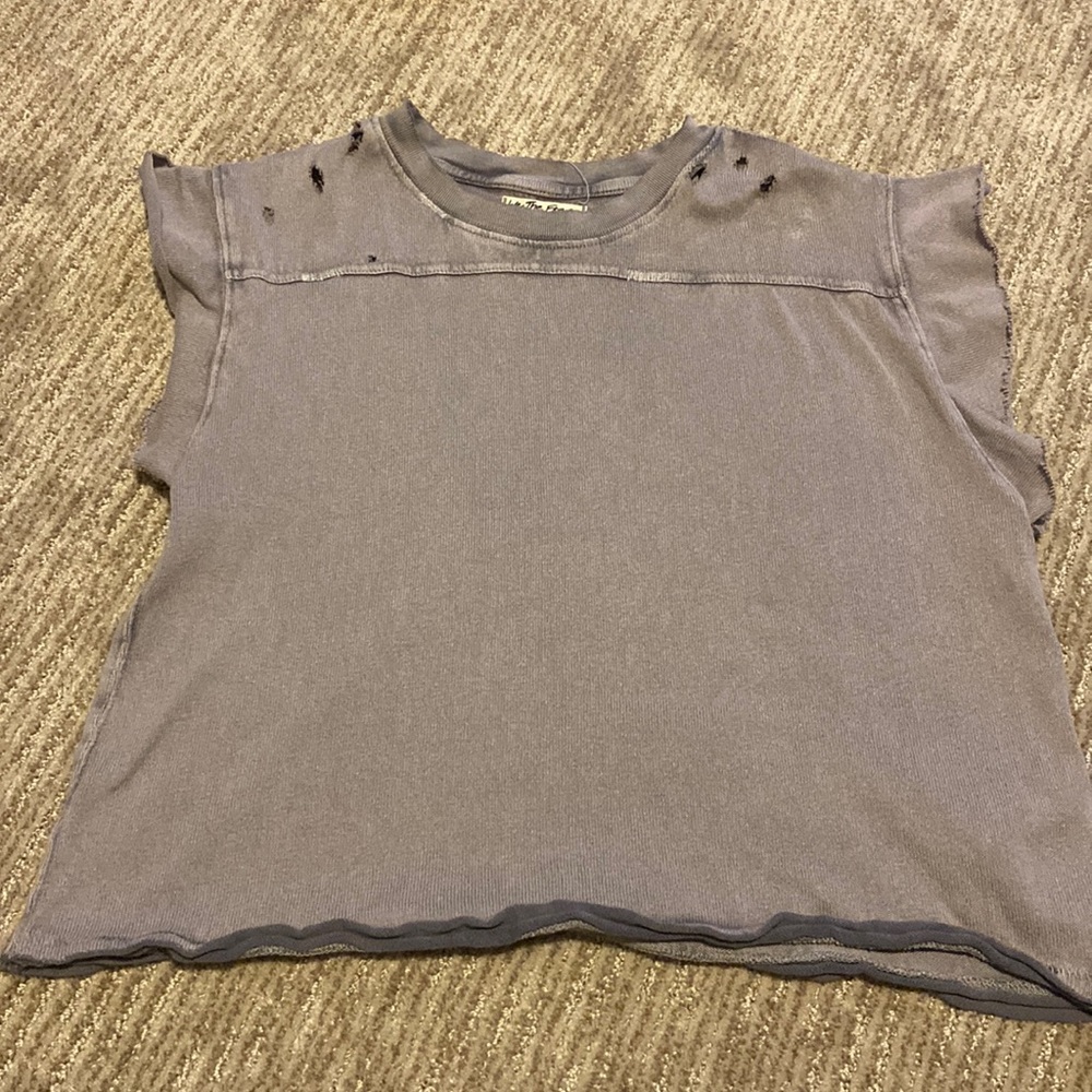 We the free top, size XS. Raw edges and intentional holes